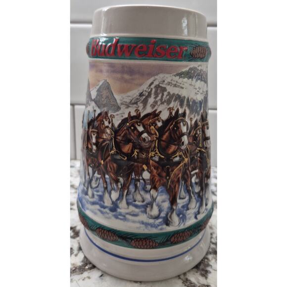 1993 Budweiser Holiday Stein Collection Special Delivery By Artist Nora Koerber - Picture 3 of 5